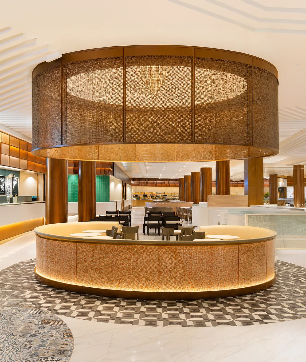 Round counter with lantern canopy at Zibaa Plaza Senayan