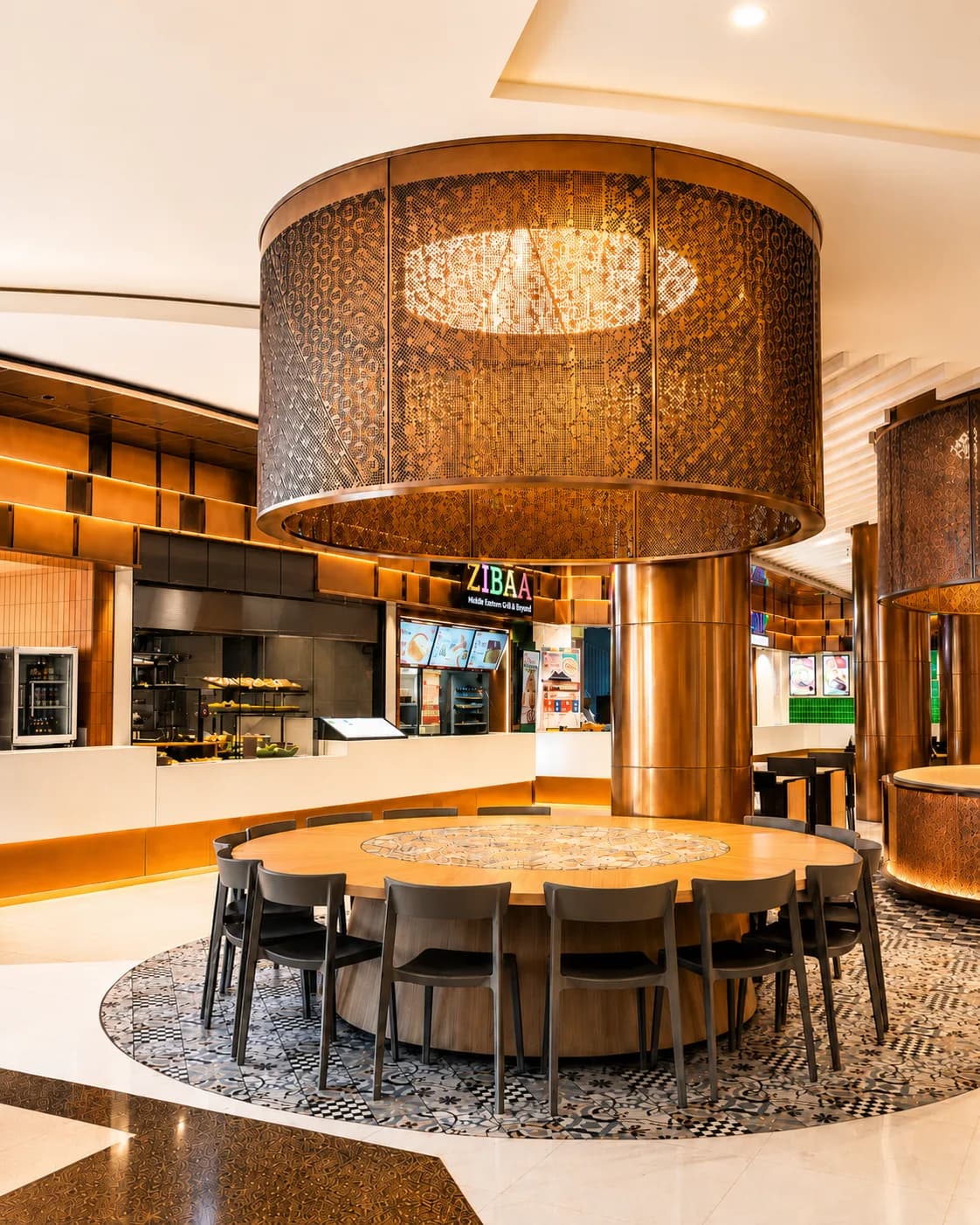 Circular dining area at Zibaa Plaza Senayan